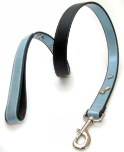 Vital Pet Products Leather Lead Blue Bones 25mm X 100cm