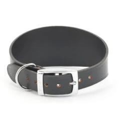 Ancol Heritage Black Leather Greyhound Dog Collar - 34-43cm