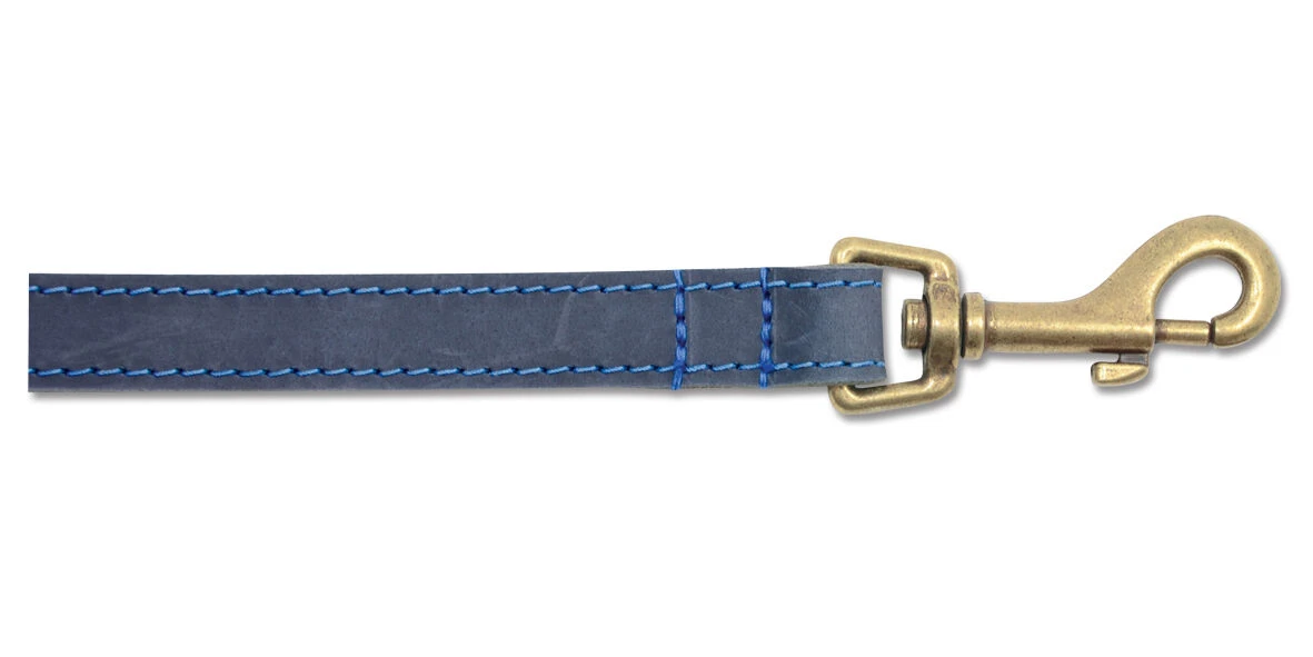 Ancol Timberwolf Leather Dog Lead Blue 3 Ancol Timberwolf Leather Dog Lead Blue