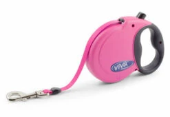 Ancol Viva Raspberry Pink Extendable Tape Lead