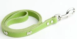 Doggy Things Westie Leather Dog Lead Green
