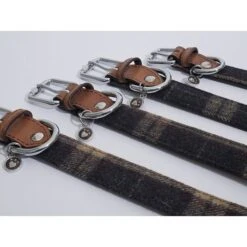 Rosewood Luxury Leather Collar Tweed Check 3/4" -Pawfect Sales Store 58087