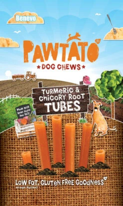 12 X 90g Benevo Pawtato Turmeric And Chicory Root Vegetarian Tubes