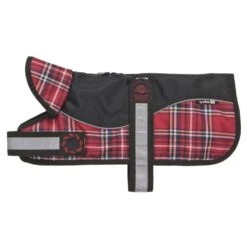 Animate Reflective Black/Red Tartan Padded Harness Coat