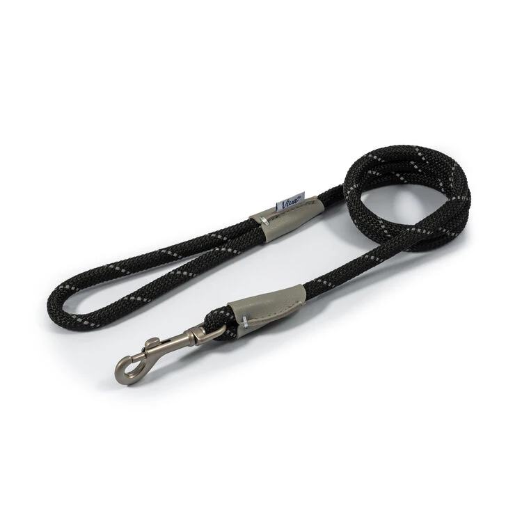 Ancol Viva Reflective Rope Lead Black 3 Ancol Viva Reflective Rope Lead Black