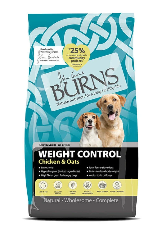 Burns Weight Control+ Chicken & Oats Adult & Senior Dog Food 3 Burns Weight Control+ Chicken & Oats Adult & Senior Dog Food