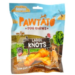 Benevo Pawtato Vegetarian Vegan Dog Chews Large Knots