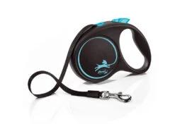 Flexi Black Design Dog Lead Tape 5m Blue