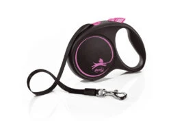 Flexi Black Design Dog Lead Tape 5m Pink