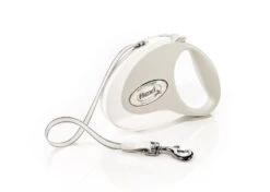 Flexi Style Retractable Tape Dog Lead White