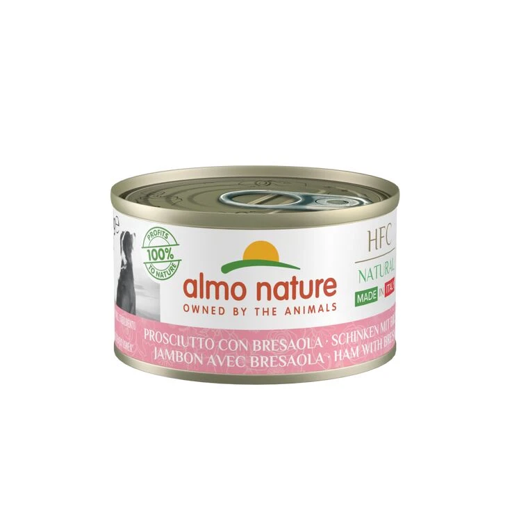 24 X 95g Almo Nature HFC Natural Made In Italy Ham With Bresaola Wet Dog Food 3 24 X 95g Almo Nature HFC Natural Made In Italy Ham With Bresaola Wet Dog Food