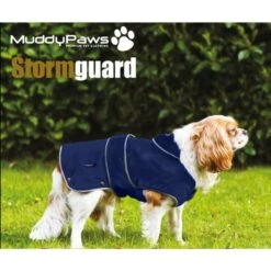 Muddy Paws Stormguard Fleece Lined Coat & Chest Protector Blue Small/medium