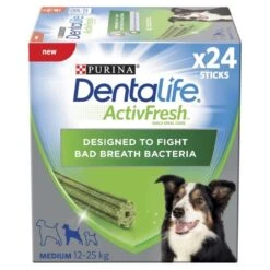 2 X Dentalife ActivFresh Medium Dog Treat Dental Sticks X 24