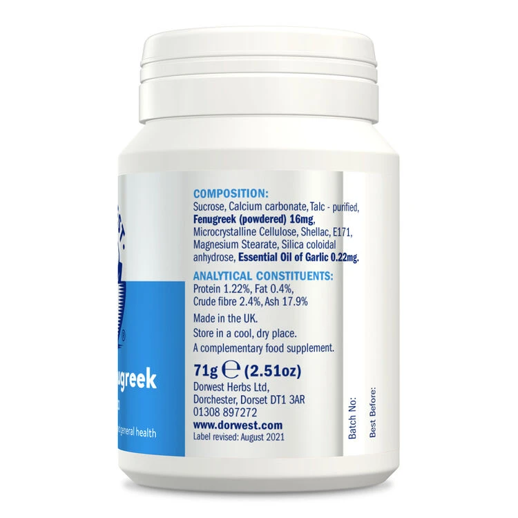 Dorwest Garlic & Fenugreek Tablets 9 Dorwest Garlic & Fenugreek Tablets - Image 7