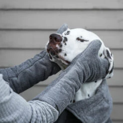 Lords & Labradors Bamboo Dog Drying Mits Gun Metal -Pawfect Sales Store grey mitt 005