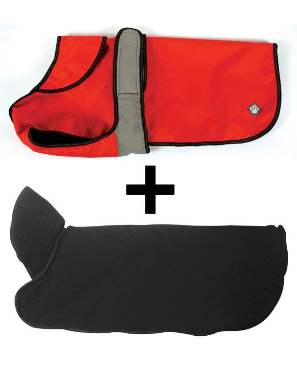 Danish Design 2 In 1 Orange Waterproof Performance Dog Coat 3 Danish Design 2 In 1 Orange Waterproof Performance Dog Coat