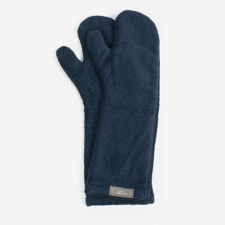 Lords & Labradors Bamboo Dog Drying Mits Navy Blue 3 Lords & Labradors Bamboo Dog Drying Mits Navy Blue